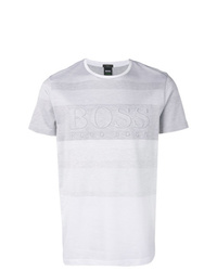 T-shirt à col rond à rayures horizontales blanc BOSS HUGO BOSS