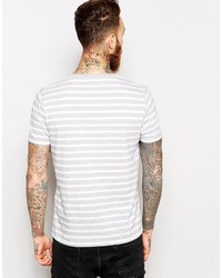 T-shirt à col rond à rayures horizontales blanc Asos