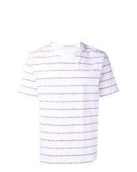 T-shirt à col rond à rayures horizontales blanc Calvin Klein Jeans
