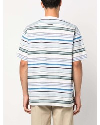T-shirt à col rond à rayures horizontales blanc Missoni