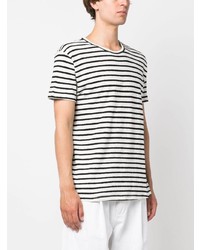 T-shirt à col rond à rayures horizontales blanc Each X Other