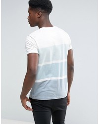T-shirt à col rond à rayures horizontales blanc Esprit