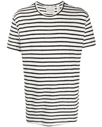 T-shirt à col rond à rayures horizontales blanc Each X Other