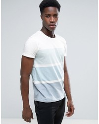 T-shirt à col rond à rayures horizontales blanc Esprit