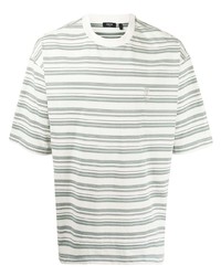 T-shirt à col rond à rayures horizontales blanc FIVE CM