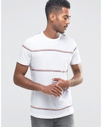 T-shirt à col rond à rayures horizontales blanc French Connection