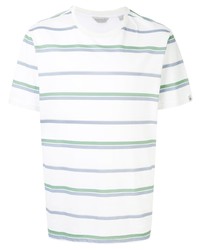 T-shirt à col rond à rayures horizontales blanc Gieves & Hawkes