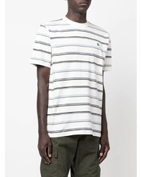 T-shirt à col rond à rayures horizontales blanc Carhartt WIP