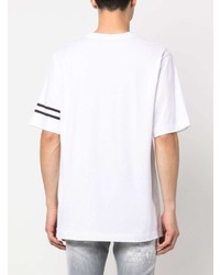 T-shirt à col rond à rayures horizontales blanc Giuseppe Zanotti