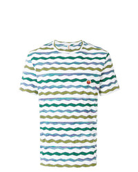 T-shirt à col rond à rayures horizontales blanc Missoni Mare