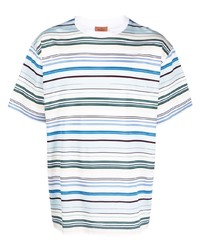 T-shirt à col rond à rayures horizontales blanc Missoni