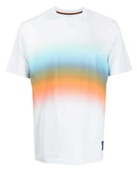 T-shirt à col rond à rayures horizontales blanc Paul Smith