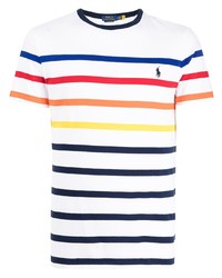 T-shirt à col rond à rayures horizontales blanc Polo Ralph Lauren