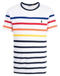 T-shirt à col rond à rayures horizontales blanc Polo Ralph Lauren