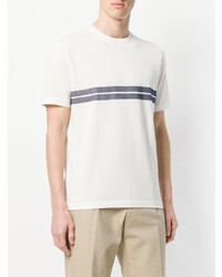 T-shirt à col rond à rayures horizontales blanc The Gigi