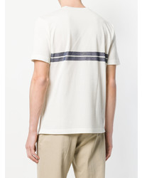T-shirt à col rond à rayures horizontales blanc The Gigi