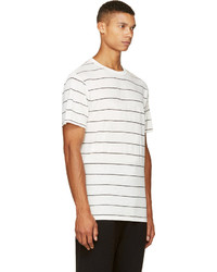 T-shirt à col rond à rayures horizontales blanc Alexander Wang