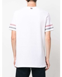 T-shirt à col rond à rayures horizontales blanc Thom Browne