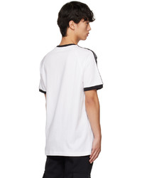 T-shirt à col rond à rayures horizontales blanc adidas Originals