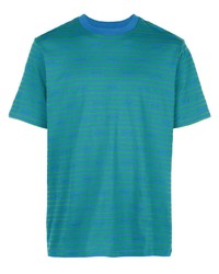 T-shirt à col rond à rayures horizontales bleu canard Supreme