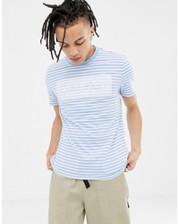 T-shirt à col rond à rayures horizontales bleu clair Calvin Klein
