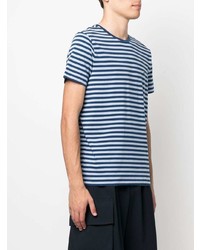 T-shirt à col rond à rayures horizontales bleu clair Tommy Hilfiger