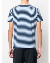 T-shirt à col rond à rayures horizontales bleu clair Tommy Hilfiger