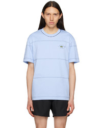 T-shirt à col rond à rayures horizontales bleu clair Lacoste
