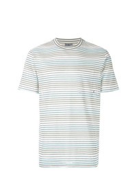 T-shirt à col rond à rayures horizontales bleu clair Lanvin