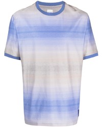 T-shirt à col rond à rayures horizontales bleu clair Paul Smith