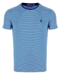 T-shirt à col rond à rayures horizontales bleu clair Polo Ralph Lauren