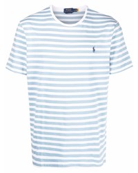 T-shirt à col rond à rayures horizontales bleu clair Polo Ralph Lauren