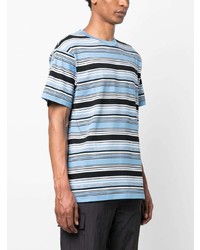 T-shirt à col rond à rayures horizontales bleu clair Carhartt WIP