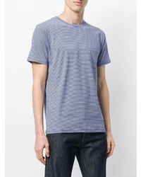 T-shirt à col rond à rayures horizontales bleu clair A.P.C.