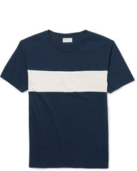 T-shirt à col rond à rayures horizontales bleu marine et blanc Gant
