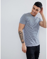 T-shirt à col rond à rayures horizontales bleu marine et blanc Jefferson