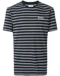 T-shirt à col rond à rayures horizontales bleu marine et blanc Kent & Curwen