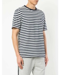 T-shirt à col rond à rayures horizontales bleu marine et blanc The Upside