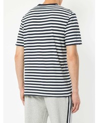 T-shirt à col rond à rayures horizontales bleu marine et blanc The Upside