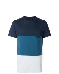 T-shirt à col rond à rayures horizontales bleu marine et blanc Ron Dorff
