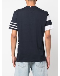 T-shirt à col rond à rayures horizontales bleu marine et blanc Tommy Hilfiger