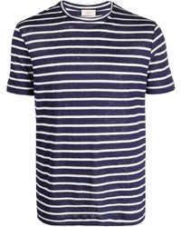 T-shirt à col rond à rayures horizontales bleu marine Altea