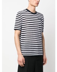 T-shirt à col rond à rayures horizontales bleu marine Karl Lagerfeld