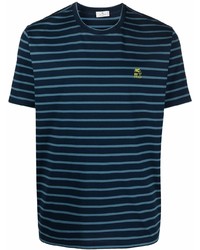 T-shirt à col rond à rayures horizontales bleu marine Etro