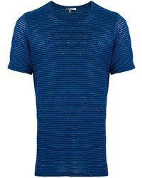 T-shirt à col rond à rayures horizontales bleu marine Isabel Marant