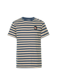 T-shirt à col rond à rayures horizontales bleu marine Kent & Curwen