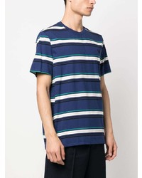 T-shirt à col rond à rayures horizontales bleu marine Fred Perry