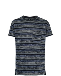 T-shirt à col rond à rayures horizontales bleu marine Mads Nørgaard