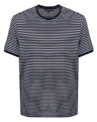T-shirt à col rond à rayures horizontales bleu marine Michael Kors