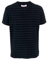 T-shirt à col rond à rayures horizontales bleu marine Orlebar Brown